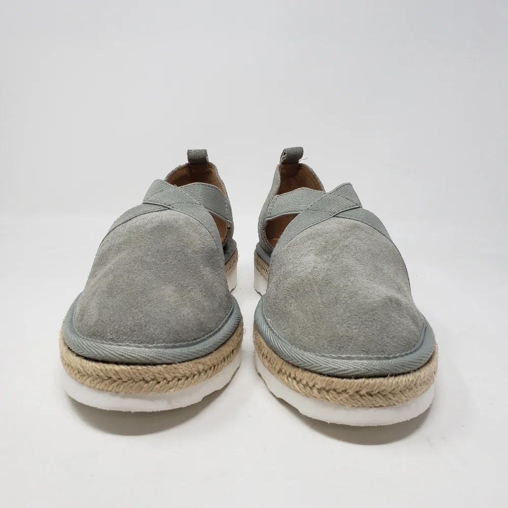 Lucky Brand Jenife Suede Comfort Platform Slip On Lt. Sea Grass casual